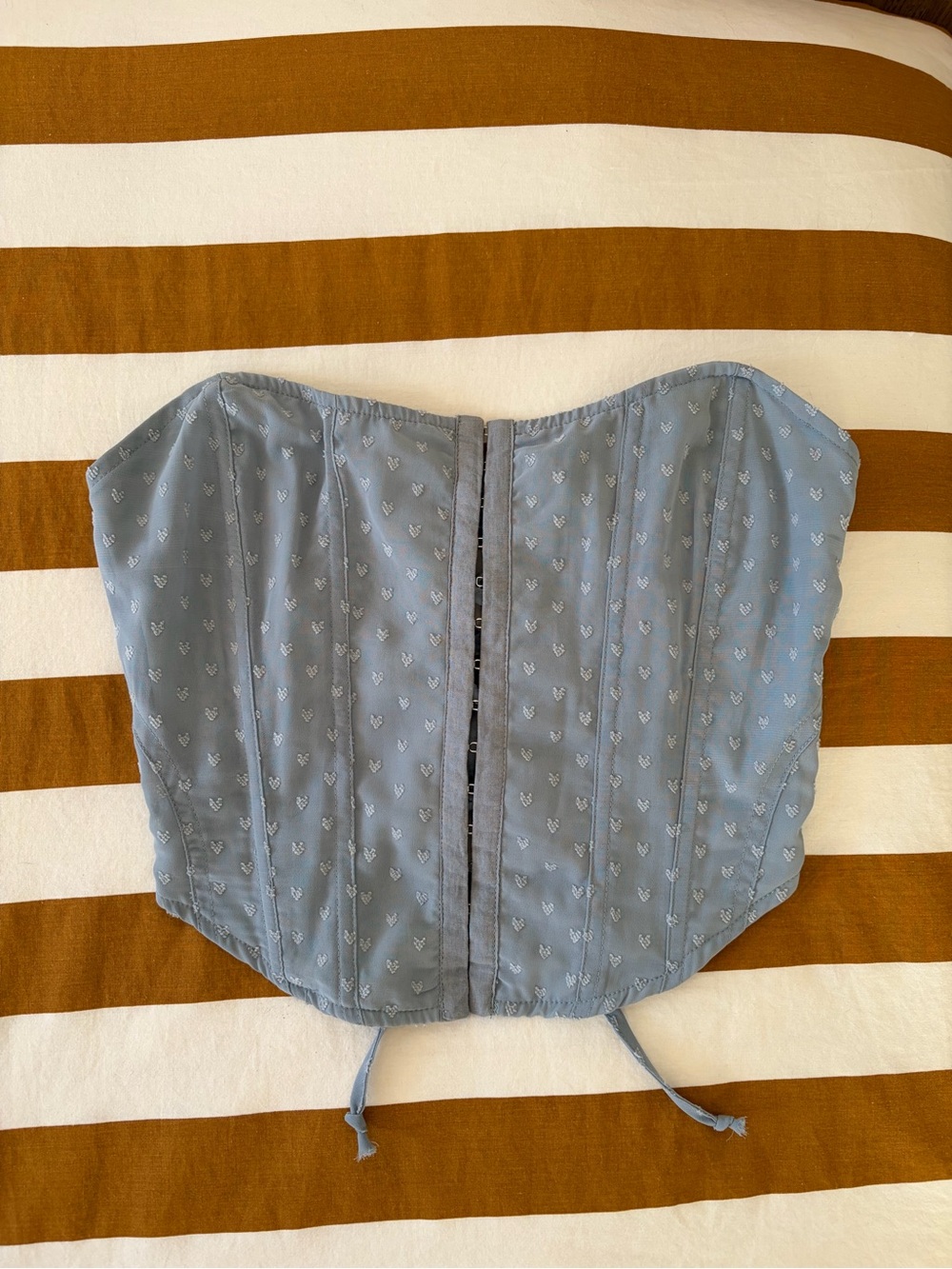 Embroidered Strapless Corset Top